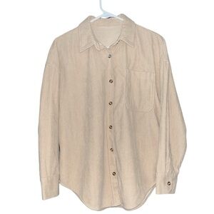 Tan/Cream Corduroy Button down Women’s Shirt